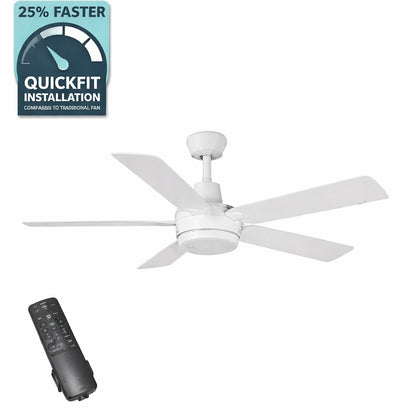 Hampton Bay Fanelee 54 in White Color Changing LED Matte White Smart Ceiling Fan with Light Kit and Remote Powered by Hubspace
