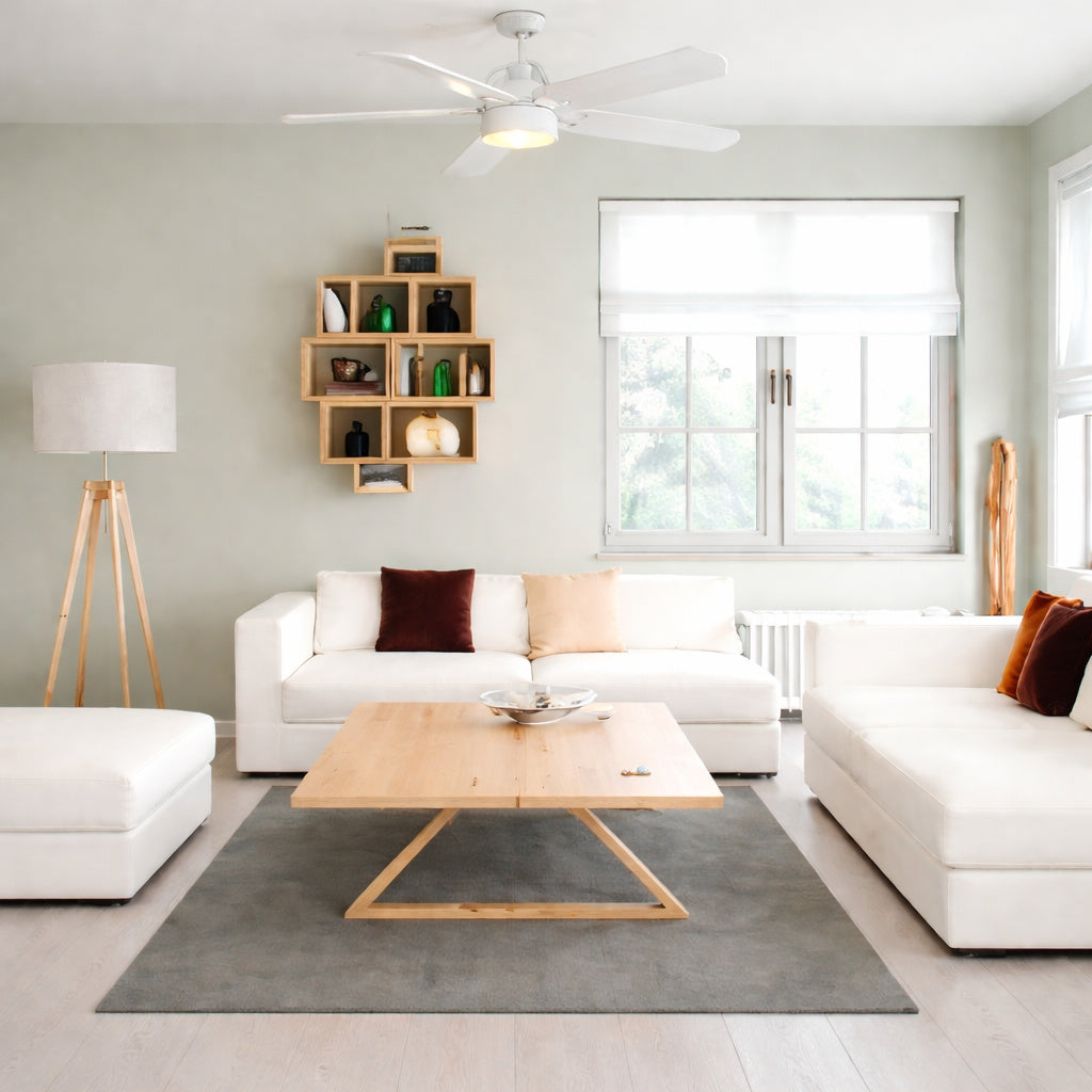 Hampton Bay Fanelee 54 in White Color Changing LED Matte White Smart Ceiling Fan with Light Kit and Remote Powered by Hubspace