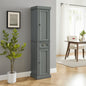 CROSLEY FURNITURE Seaside 16 in. W x 14 in. D x 72 in. H Linen Cabinet in Gray