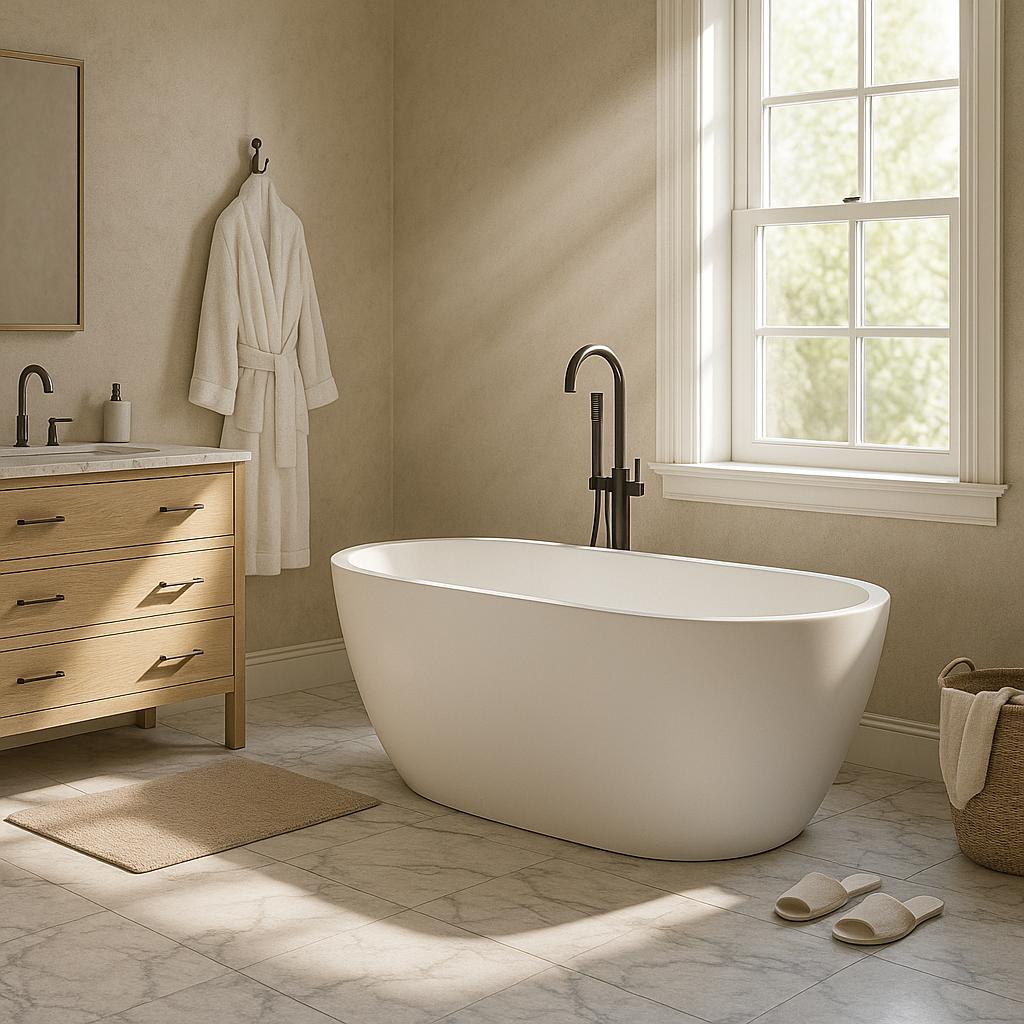 CASAINC Single Handle Floor Mounted Bathtub Faucet High Flow Bathroom Tub Filler with Hand Shower Venetian Bronze TC15 VB/317633618 760606242654 CASAINC