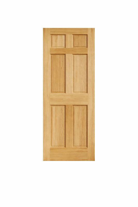 eightdoors 28 in x 80 in x 1 3 8 in 6 Panel Solid Care Clear Solid Core Unfinished Pine Wood Interior Door Slab