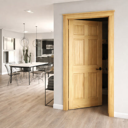 eightdoors 28 in x 80 in x 1 3 8 in 6 Panel Solid Care Clear Solid Core Unfinished Pine Wood Interior Door Slab
