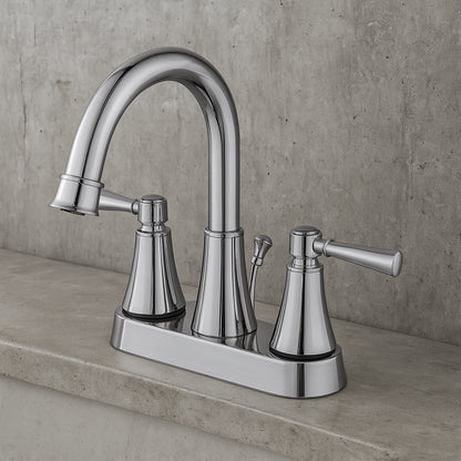 Melina 4 in. Centerset Double Handle High-Arc Bathroom Faucet in Brushed Nickel