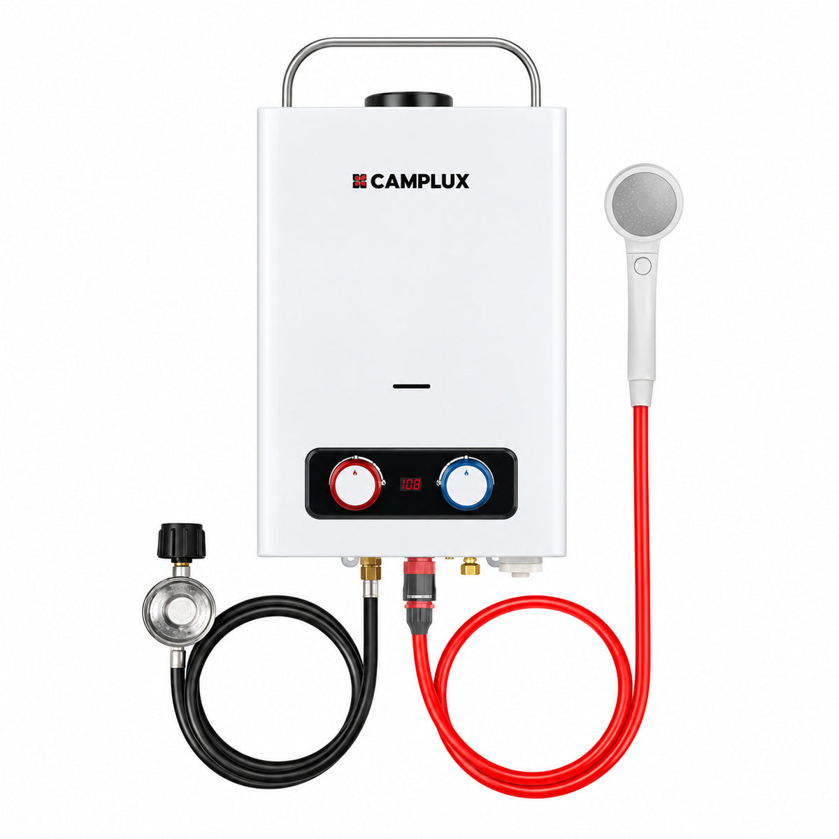 CAMPLUX Outdoor Portable Propane Tankless Water Heater with LED Display 1 58 GPM 41 000 BTU BD158 N1
