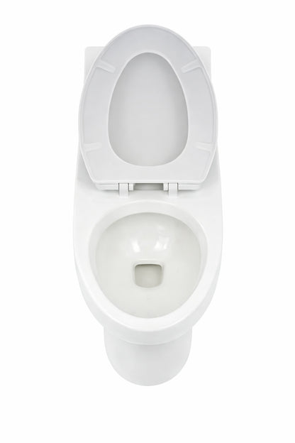 Glacier Bay McClure 12 in Rough In One Piece 1 0 GPF 1 28 GPF Dual Flush Elongated Toilet in White Seat Included N2420