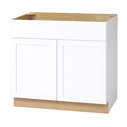 Hampton Bay Avondale 30 in W x 24 in D x 34 5 in H Ready to Assemble Plywood Shaker Sink Base Kitchen Cabinet in Alpine White