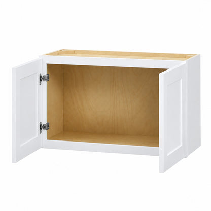 Hampton Bay Avondale 30 in W x 12 in D x 18 in H Ready to Assemble Plywood Shaker Wall Bridge Kitchen Cabinet in Alpine White