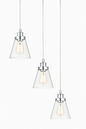 Globe Electric Jackson 3 Light Chrome Pendant with Clear Glass Shades Vintage Incandescent Bulbs Included 61037/317754017 58219610374 Globe Electric