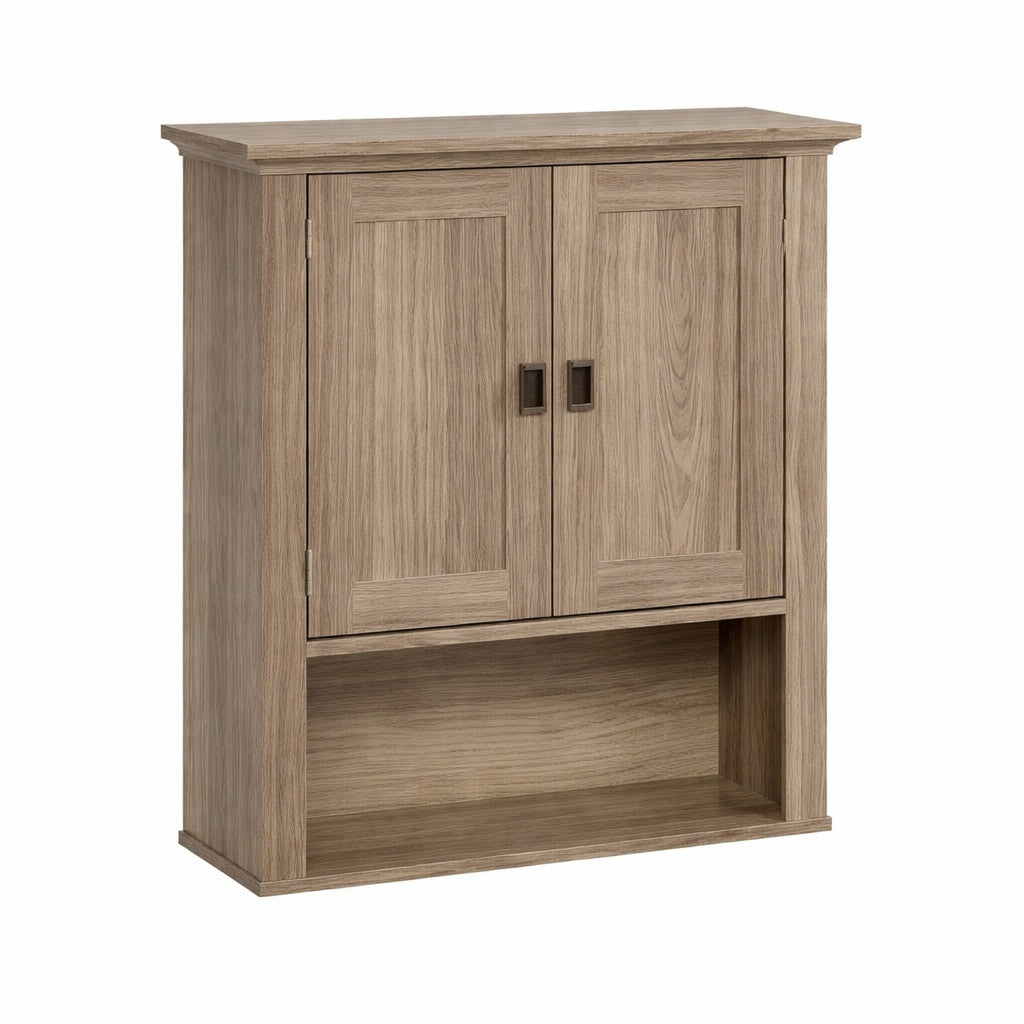 RiverRidge Home Hayward 22 81 in W x 7 88 in D x 24 5 in H Bathroom Storage Wall Cabinet and Medicine Cabinet in Light Woodgrain