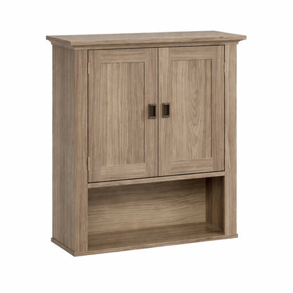 RiverRidge Home Hayward 22 81 in W x 7 88 in D x 24 5 in H Bathroom Storage Wall Cabinet and Medicine Cabinet in Light Woodgrain