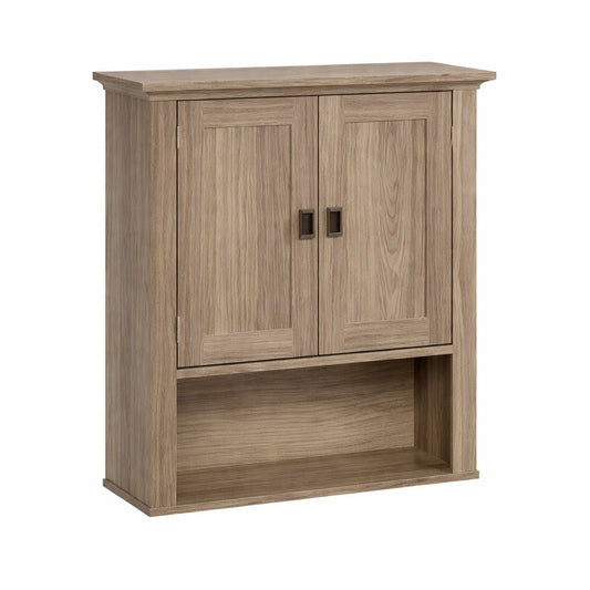 RiverRidge Home Hayward 22 81 in W x 7 88 in D x 24 5 in H Bathroom Storage Wall Cabinet and Medicine Cabinet in Light Woodgrain