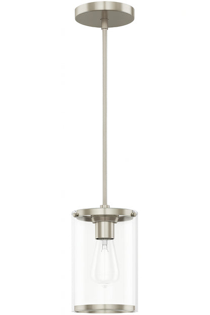 Astwood 1 Light Brushed Nickel Mini Pendant with Glass Shade Kitchen Light