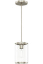 Astwood 1 Light Brushed Nickel Mini Pendant with Glass Shade Kitchen Light