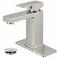 BWE Single Hole Single Handle Low Arc Bathroom Faucet with Pop Up Drain Assembly in Brushed Nickel A 96006 N 2