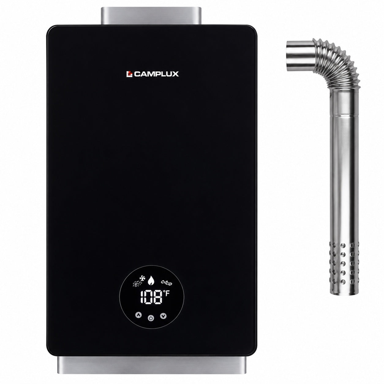 CAMPLUX Smart 3 18 GPM 82 000 BTU Natural Tankless Water Heater Indoor Black with Vent Pipe 2 Years Warranty