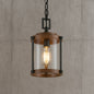 LNC Modern Farmhouse Brown Chandelier 1 Light Black Drum Mini Island Pendant light with Seeded Glass Shades 3IQUQNHD13508M6/317894726 810078492955 LNC