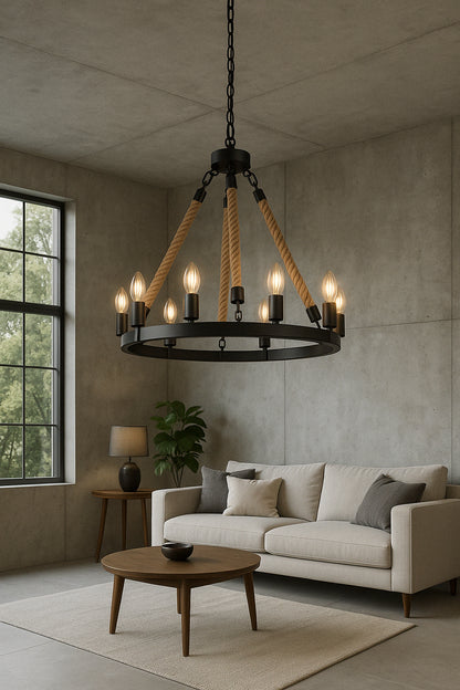 LNC Modern Farmhouse Brown Chandelier 1 Light Black Drum Mini Island Pendant light with Seeded Glass Shades 3IQUQNHD13508M6/317894726 810078492955 LNC