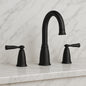 Banbury 8 in. Widespread Double-Handle High-Arc Bathroom Faucet with Drain Kit and Valve Included in Matte Black