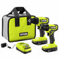 RYOBI ONE 18V Cordless 2 Tool Combo Kit with Drill Driver Impact Driver 2 Compact Batteries and Charger PCL1200K2