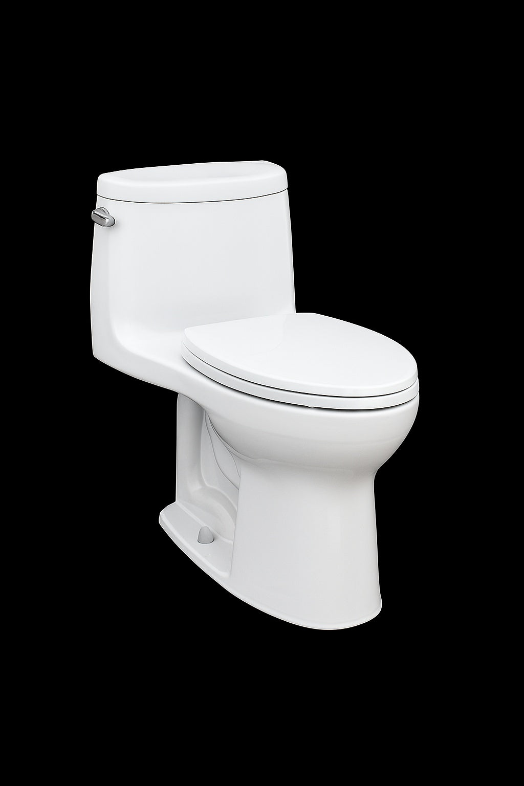 UltraMax II 12 in Rough In One Piece 1 28 GPF Single Flush Elongated Toilet in Cotton White SoftClose Seat Included