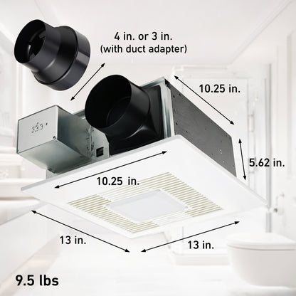 Panasonic WhisperFit DC Pick A Flow 50 80 110 CFM ENERGY STAR Quiet Ceiling Bathroom Exhaust Fan w Flex Z Fast Install Bracket
