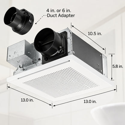 Panasonic WhisperFit DC Pick A Flow 50 80 110 CFM ENERGY STAR Quiet Ceiling Bathroom Exhaust Fan w Flex Z Fast Install Bracket FV 0511VF1