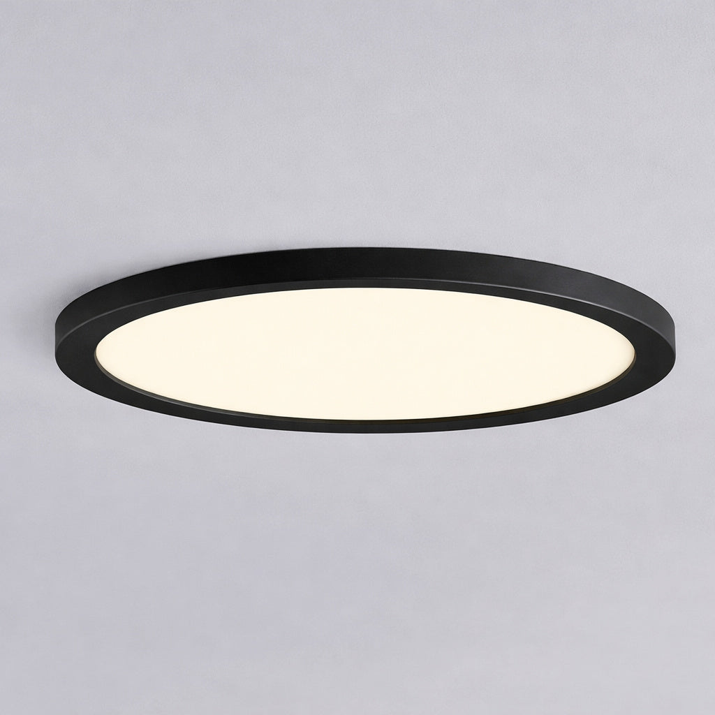 Commercial Electric 15 in Matte Black New Ultra Low Profile Integrated LED Flush Mount 5CCT 2 Pack