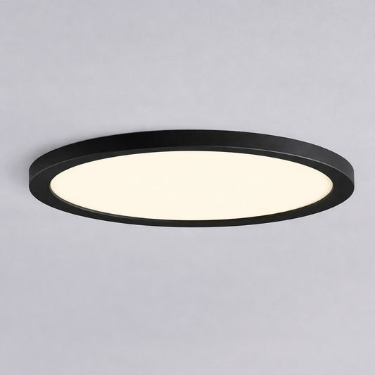 Commercial Electric 15 in Matte Black New Ultra Low Profile Integrated LED Flush Mount 5CCT 2 Pack