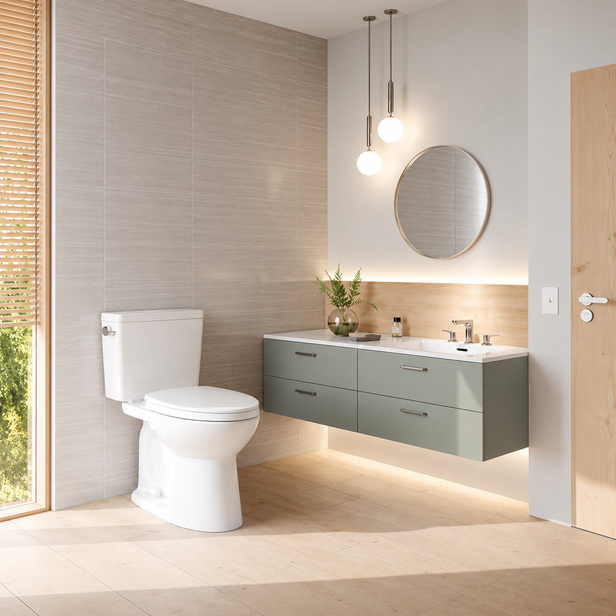 TOTO Drake Modern 12 in Rough In Two Piece 1 28 GPF Single Flush Elongated Toilet in Cotton White SoftClose Seat Included MS776124CEFG 01