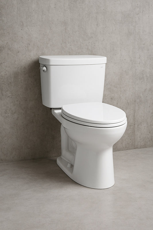 Drake 12 in. Rough In Two-Piece 1.6 GPF Single Flush Elongated Toilet in Cotton White, SoftClose Seat Included