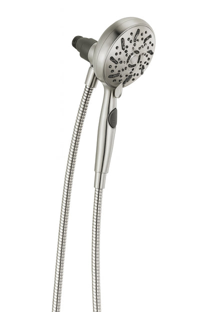 Delta SureDock Magnetic 6-Spray Patterns 1.75 GPM 4.94 in. Wall Mount Handheld Shower Head in Spotshield Brushed Nickel