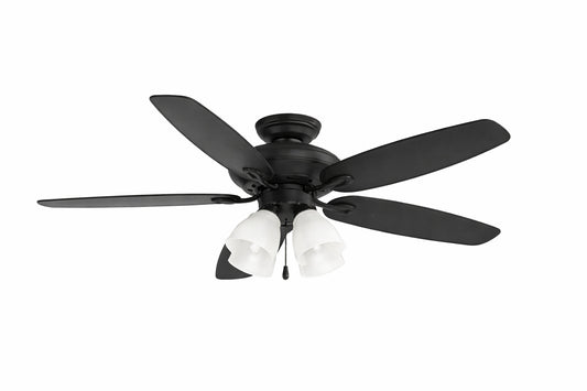 KICHLER Renew Premier 52 in Indoor Satin Black Dual Mount Ceiling Fan with LED Bulbs with Pull Chain