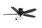 KICHLER Renew Premier 52 in Indoor Satin Black Dual Mount Ceiling Fan with LED Bulbs with Pull Chain