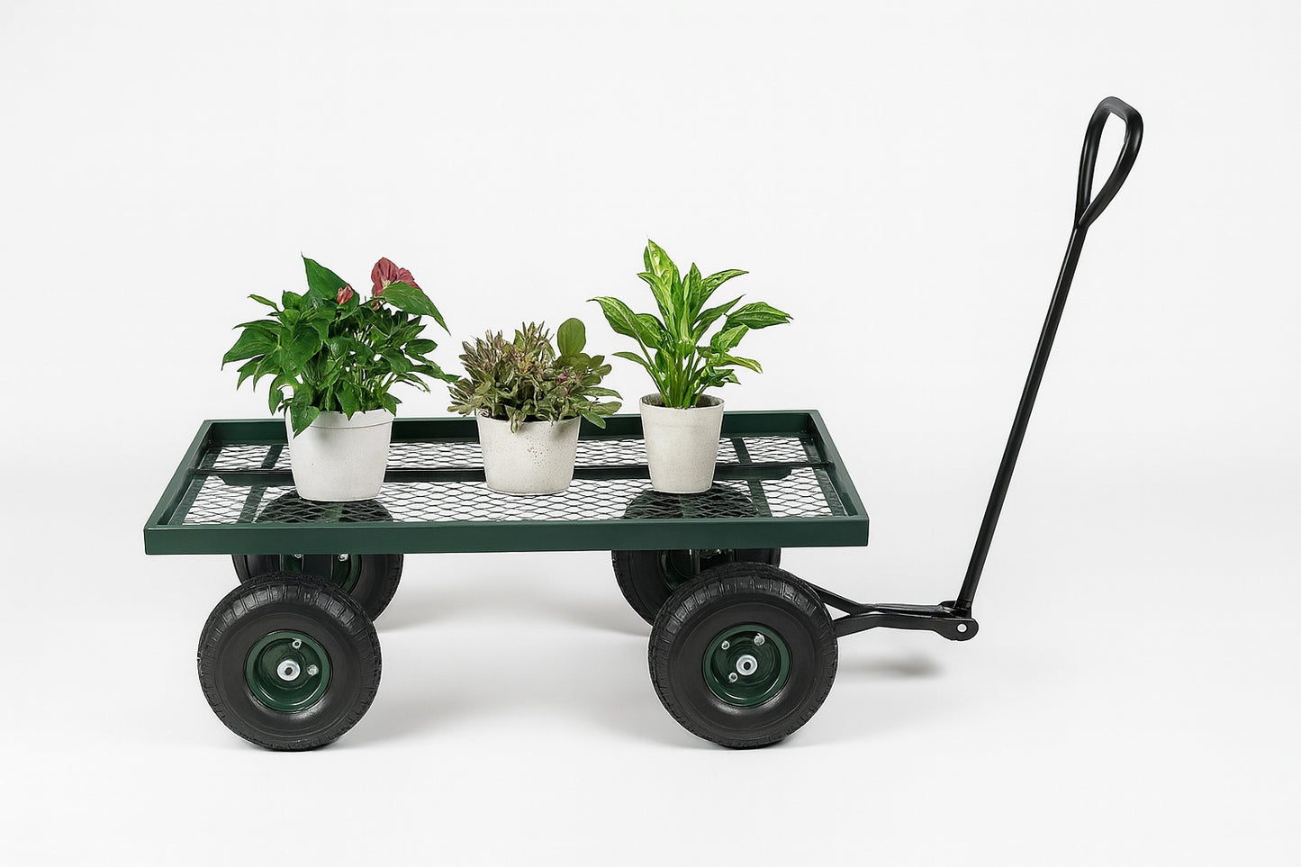 Karl home Steel Rectangle Garden Cart with 4 Wheels