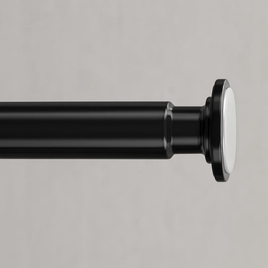 24 in. - 42 in. Adjustable Tension Curtain Rod in Matte Black