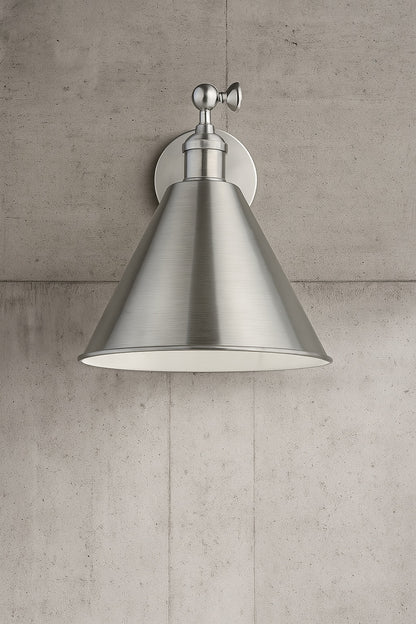Lighting Salem 1 Light Brushed Nickel Wall Sconce with Brushed Nickel Metal Shade 4198101 962