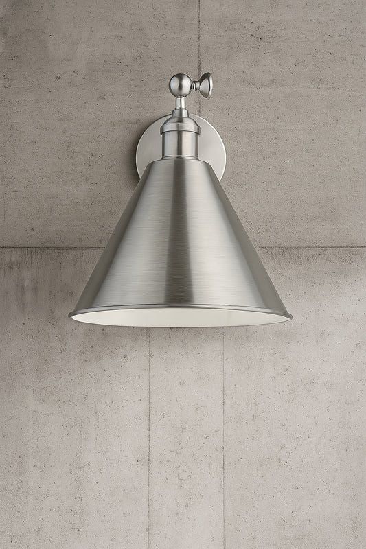 Lighting Salem 1 Light Brushed Nickel Wall Sconce with Brushed Nickel Metal Shade 4198101 962