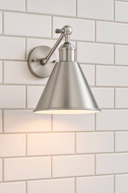 Lighting Salem 1 Light Brushed Nickel Wall Sconce with Brushed Nickel Metal Shade 4198101 962