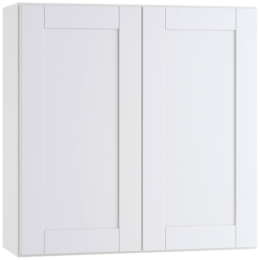 MILL'S PRIDE Richmond Verona White Plywood Shaker Stock Ready to Assemble Wall Kitchen Cabinet Soft Close 24 in W x 12 in D x 36 in H