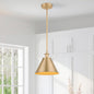 LNC Modern Gold Pendant Light with Metal Bell Shade, Glam Hanging Light for Kitchen Island Living & Dining Room Corner Table