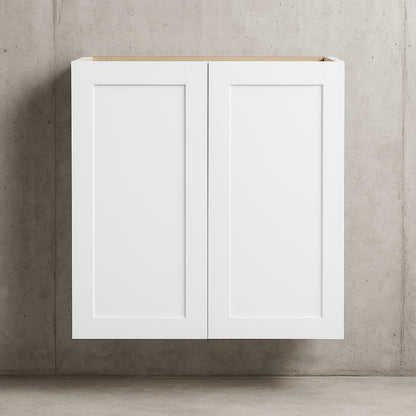 Hampton Bay Avondale 30 in W x 12 in D x 42 in H Ready to Assemble Plywood Shaker Wall Kitchen Cabinet in Alpine White