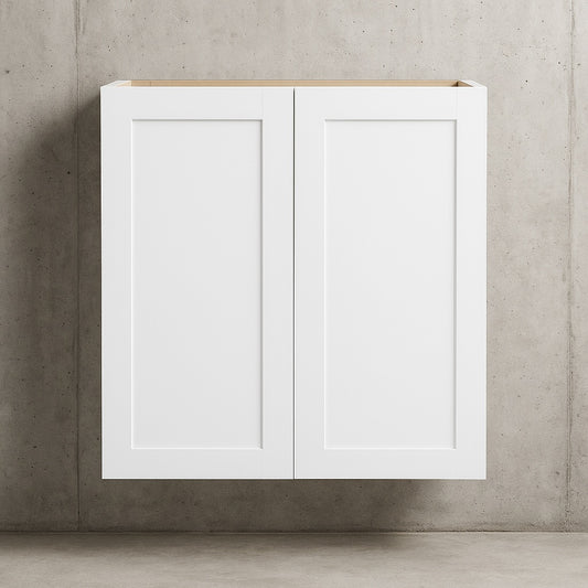 Hampton Bay Avondale 30 in W x 12 in D x 42 in H Ready to Assemble Plywood Shaker Wall Kitchen Cabinet in Alpine White