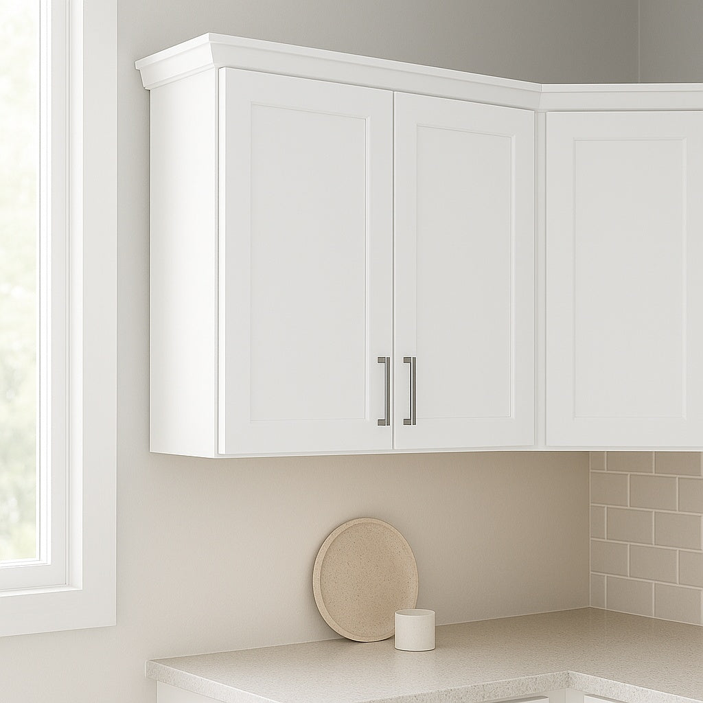 Hampton Bay Avondale 30 in W x 12 in D x 42 in H Ready to Assemble Plywood Shaker Wall Kitchen Cabinet in Alpine White