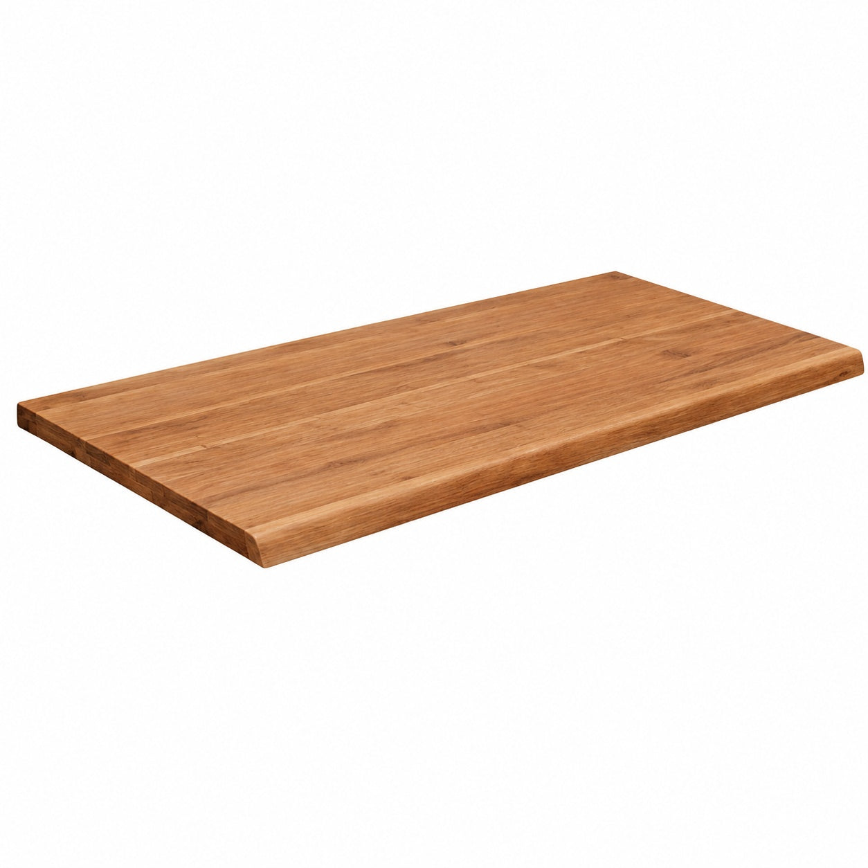 Hardwood Reflections 5 ft L x 30 in D Finished Teak Solid Wood Butcher Block Desktop Countertop with Live Edge