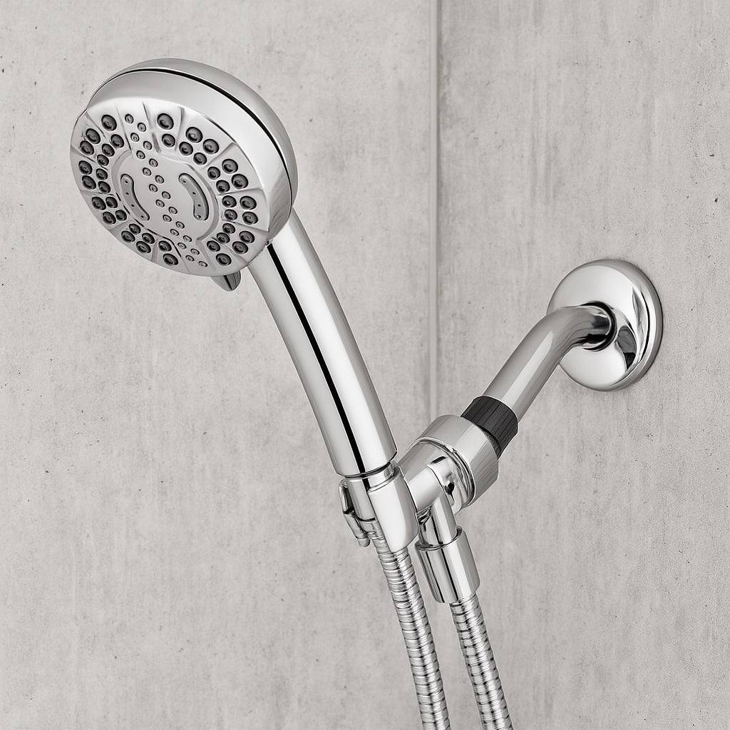 7-Spray Patterns with 1.8 GPM 4 in. Wall Mount Adjustable Handheld Shower Head in Chrome