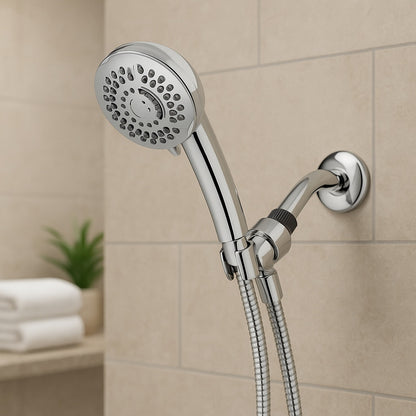 7-Spray Patterns with 1.8 GPM 4 in. Wall Mount Adjustable Handheld Shower Head in Chrome