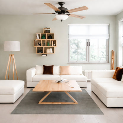 Hampton Bay Southwind II 52 in Indoor LED Bronze Ceiling Fan with Light Kit Reversible Blades and Remote Control