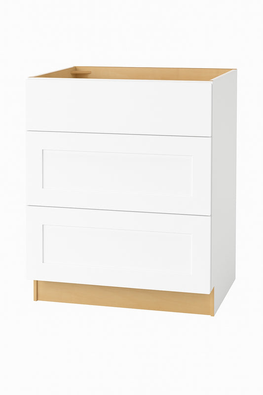 Hampton Bay Avondale 30 in W x 24 in D x 34 5 in H Ready to Assemble Plywood Shaker Drawer Base Kitchen Cabinet in Alpine White