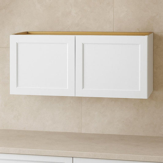 Avondale 36 in. W x 12 in. D x 18 in. H Ready to Assemble Plywood Shaker Wall Bridge Kitchen Cabinet in Alpine White 8936204970837 Hampton Bay