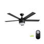 Home Decorators Collection Windward IV 52 in. Indoor LED Matte Black Ceiling Fan with Dimmable Light Kit, Remote Control and Reversible Motor